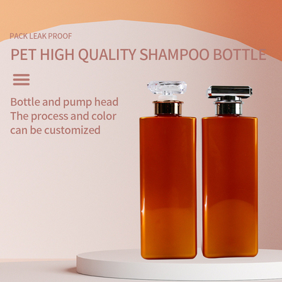 Оранжевая бутылка шампуня квадрата 800ml офсетная печать